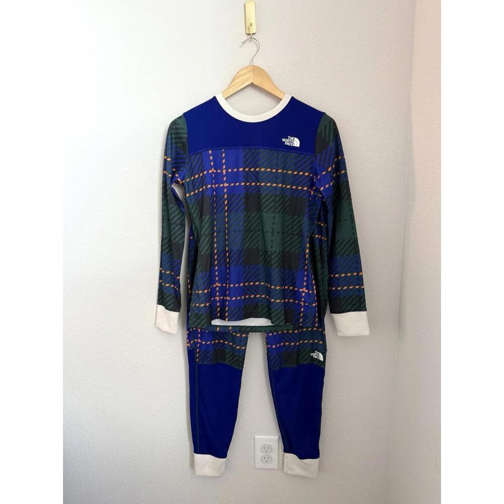North Face Women’s Flash Dry‎ Base Layer Plaid Waffle Set 2 Piece Size S